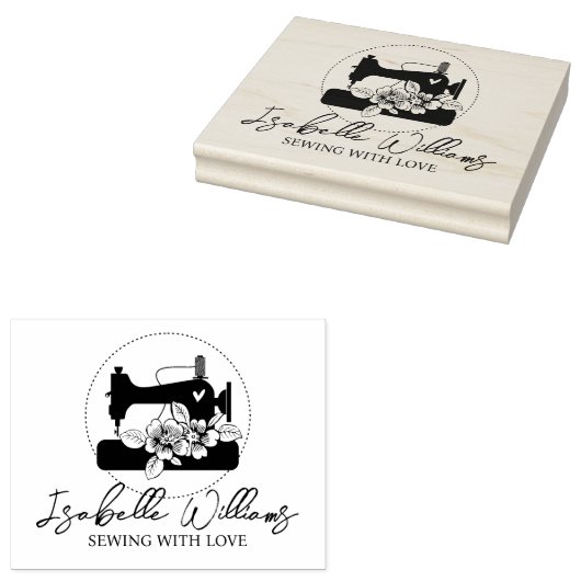 Aangepaste naaigarij, groot rubberstempel (Gestempeld)