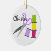 Aangepaste naaigarningen keramisch ornament (Rechts)