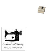 Aangepaste naaimachine handgemaakt met liefde 	rubberstempel (Gestempeld)