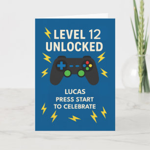 Aangepaste Naam12e Verjaardag Spel Controller Leef Kaart