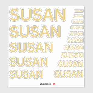 Aangepaste naam 15 maten eenvoudig goud sticker