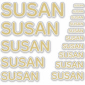 Aangepaste Naam 15 Maten Eenvoudig Gouden Sticker (Voorkant)