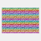 Aangepaste naam 16e verjaardag inpakpapier vel (Voorkant 2)