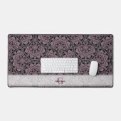 Aangepaste Naam 1920s Dusky Roos Bloemen Fronds Ma Bureaumat (Keyboard & Muis)