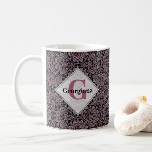 Aangepaste Naam 1920s Dusky Roos Bloemen Fronds Ma Koffiemok