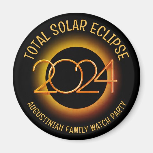 Aangepaste naam 2024 TOTAAL ZONNE-ECLIPSE Watch Pa Magneet (Voorkant)