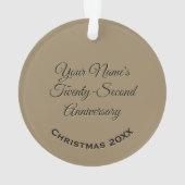Aangepaste naam | 22 jaar nuchterheid Jubilee Meda Ornament (achterkant)