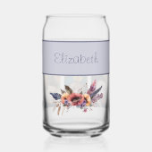 Aangepaste naam 3 foto bloemen paarse blikvorm glas (Voorkant)