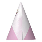 Aangepaste naam 3e verjaardag roze paard met kroon feesthoedjes (Achterkant)