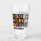 Aangepaste naam & 4 foto's BESTE DAD OOIT Glas (Achterkant)