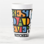 Aangepaste naam & 4 foto's BESTE DAD OOIT Latte Mok (Voorkant)