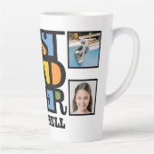 Aangepaste naam & 4 foto's BESTE DAD OOIT Latte Mok (Rechts)