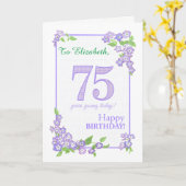 Aangepaste naam 75e verjaardag met Phlox Flowers-k Kaart (Gele Bloem)