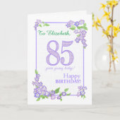 Aangepaste naam 85e verjaardag met Phlox Flowers C Kaart (Gele Bloem)