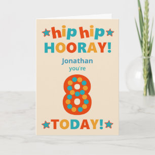 Aangepaste naam 8e verjaardag Hip Hooray Kaart