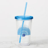 Aangepaste naam aambeeld Oogzomervakantie Blauw Acryl Drinkbeker (Achterkant)