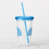 Aangepaste naam aambeeld Oogzomervakantie Blauw Acryl Drinkbeker (Links)