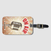 Aangepaste naam "aan de lucht"-microfoon bagagelabel (Voorkant (horizontaal))