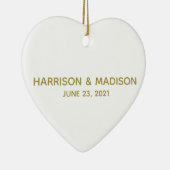 Aangepaste naam aangepast koppel Datum bruiloft Keramisch Ornament (Rechts)