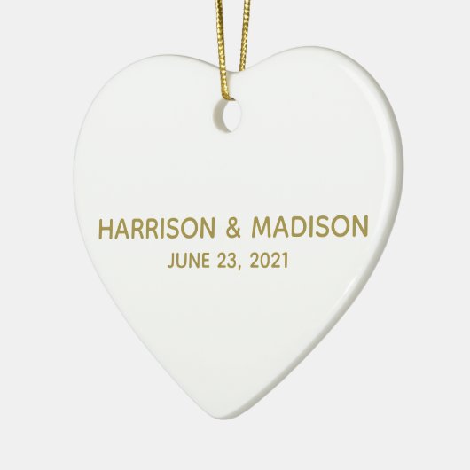 Aangepaste naam aangepast koppel Datum bruiloft Keramisch Ornament (Links)