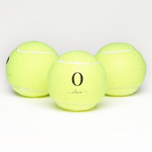 Aangepaste naam aangepaste monogram-script bevesti tennisballen (Multi)