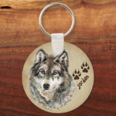 Aangepaste naam Aangepaste Sleutelhanger voor Wolf (Achterkant)