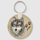 Aangepaste naam Aangepaste Sleutelhanger voor Wolf (Achterkant)