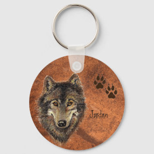 Aangepaste naam Aangepaste Sleutelhanger voor Wolf