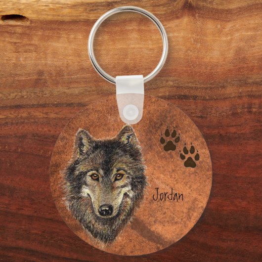 Aangepaste naam Aangepaste Sleutelhanger voor Wolf (Voorkant)