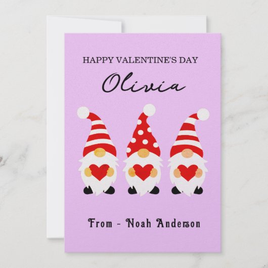 Aangepaste naam Aangepaste Valentijnsdag Gnomen Ka Feestdagenkaart (Voorkant)