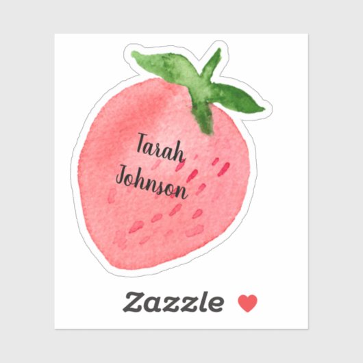 Aangepaste naam aardbei sticker (Vel)