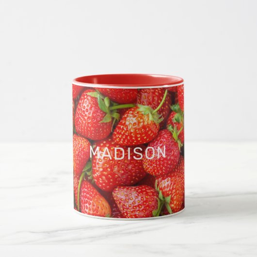Aangepaste naam aardbeien mok (Midden)