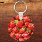 Aangepaste naam aardbeien sleutelhanger (Voorkant)