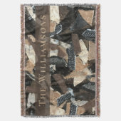 Aangepaste naam Aardse Abstracte Strepen Patchwork Deken (Voorkant Verticaal)