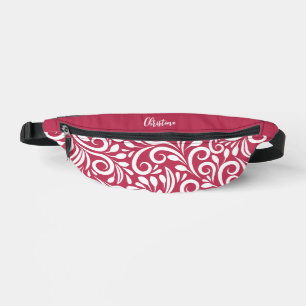 Aangepaste naam Abstract Bloemig Elegant Magenta R Heuptasje