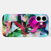 Aangepaste naam Abstract Iriserende Kleurrijke 3D  Case-Mate iPhone Case (Achterkant (horizontaal))