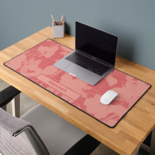 Aangepaste naam Abstract Modern Bloemroze Femine Bureaumat