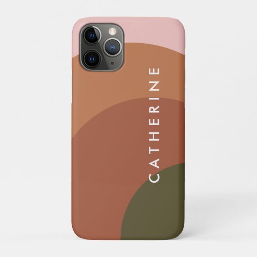 Aangepaste naam Abstract Moderne Retro Aardtint Case-Mate iPhone Case (Achterkant)
