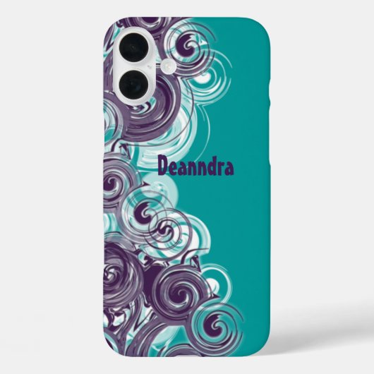 Aangepaste naam Abstract Paars White Rolling Paars Case-Mate iPhone Case (Achterkant)
