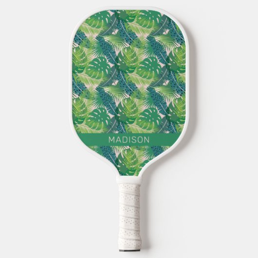 Aangepaste naam Abstract palm Leaf Pattern Pickleball Paddle (Voorkant)