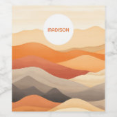 Aangepaste naam Abstracte landschapsillustratie Wijn Etiket (Enkel label)