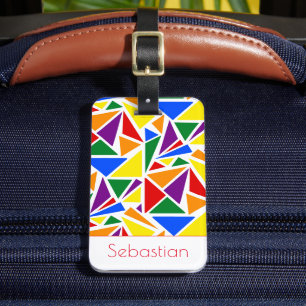 Aangepaste naam Abstracte LGBTQ Rainbow Pride kleu Bagagelabel