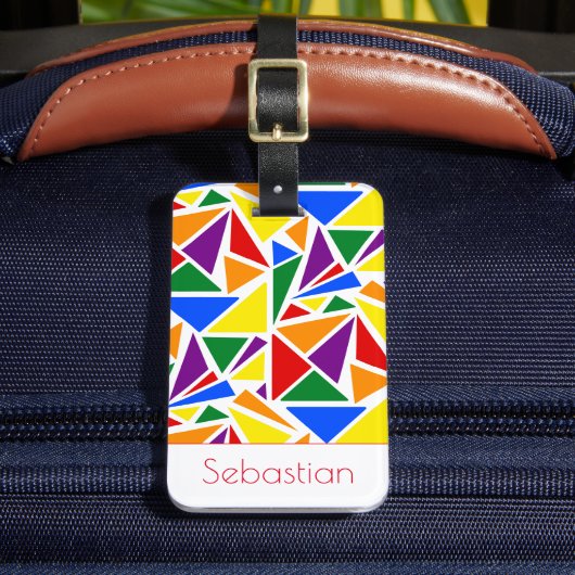 Aangepaste naam Abstracte LGBTQ Rainbow Pride kleu Bagagelabel (Voorkant Insitu 2)