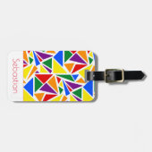 Aangepaste naam Abstracte LGBTQ Rainbow Pride kleu Bagagelabel (Voorkant horizontaal)