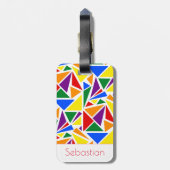 Aangepaste naam Abstracte LGBTQ Rainbow Pride kleu Bagagelabel (Achterkant verticaal)