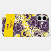 Aangepaste naam Abstracte Paarse gele rolgolf Case-Mate iPhone Case (Achterkant (horizontaal))