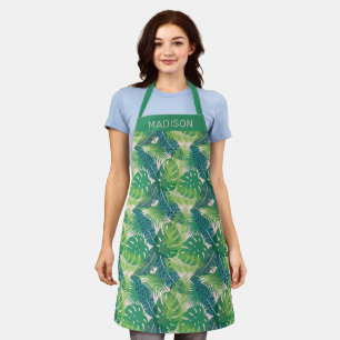 Aangepaste naam Abstracte Palm Leaf Pattern schort