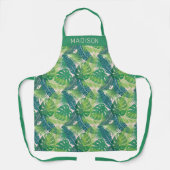 Aangepaste naam Abstracte Palm Leaf Pattern schort (Voorkant)