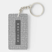 Aangepaste naam Abstracte patroonsleutelketen Sleutelhanger (achterkant)