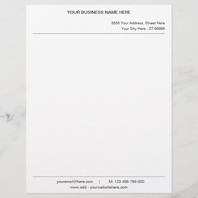 Aangepaste naam Adres Info Letterhead met QR-code Briefhoofd (Voorkant)